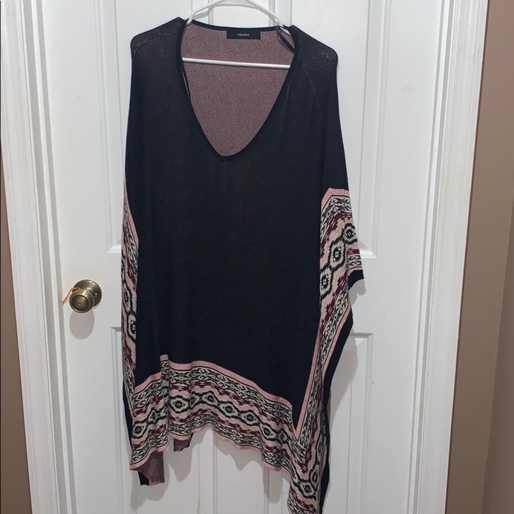 Forever 21 Aztec Patterned Poncho